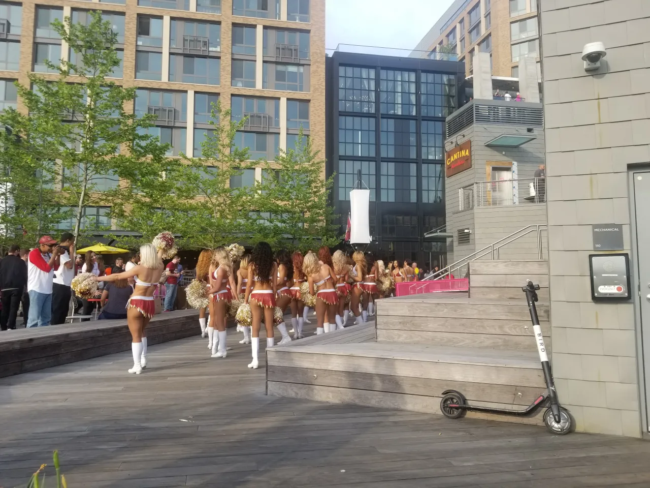 Cheerleaders performing